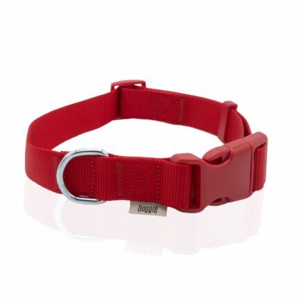 Doggie Klasik Dokuma Boyun Tasması Kırmızı 3X45-60Cm