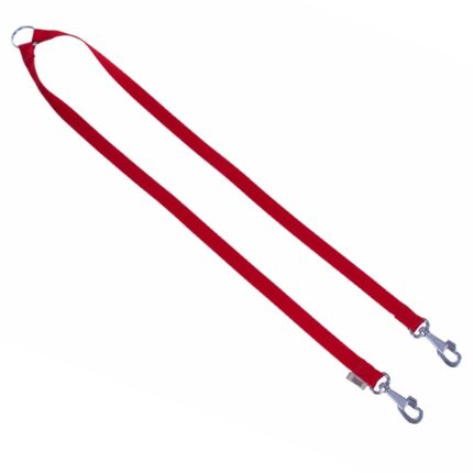 Doggie Dokuma Çift Köpek Gezdirme Aparatı Kırmızı 2X70-70Cm