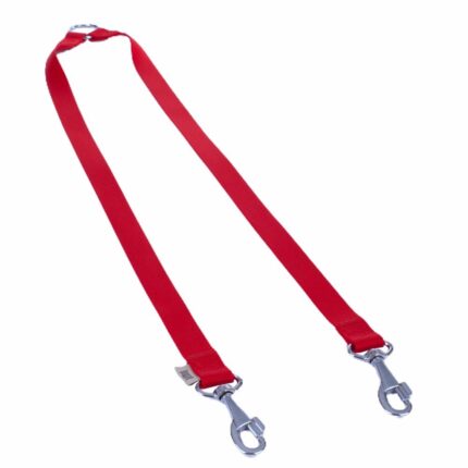 Doggie Dokuma Çift Köpek Gezdirme Aparatı Kırmızı 2,5X70-70Cm