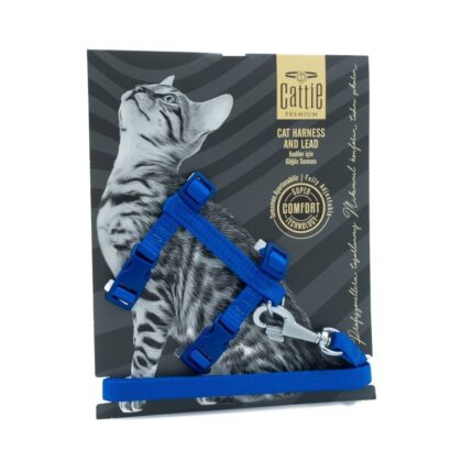 Cattie Kedi Göğüs & Gezdirme Takımı Royalmavi 1X25-40Cm