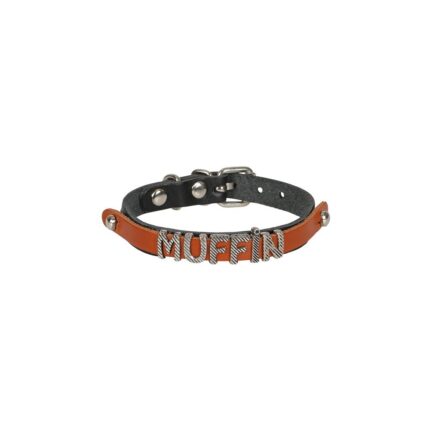 Cattie İsimlikli Deri Kedi Tasması Siyah 1X19-23Cm