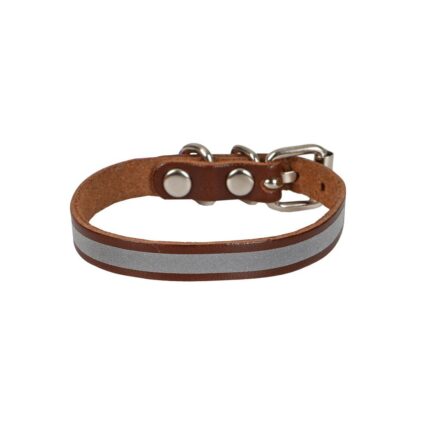 Cattie Reflektörlü Deri Kedi Tasması Kahve 1X16-20Cm