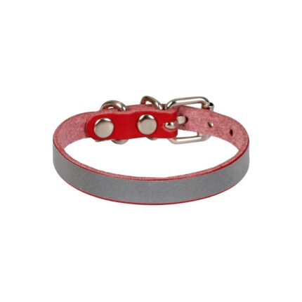 Cattie Reflektörlü Deri Kedi Tasması Kırmızı 1X16-20Cm