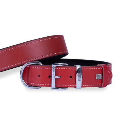 Doggie Konfor Deri Boyun Tasması Kırmızı 4X47-55Cm